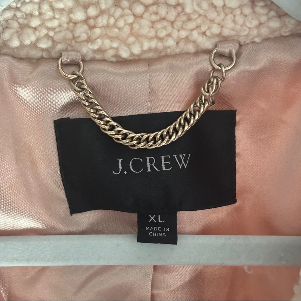 J.Crew Sherpa Teddy Coat | Beige Faux Fur Cozy Jacket | XL - Picture 5 of 8